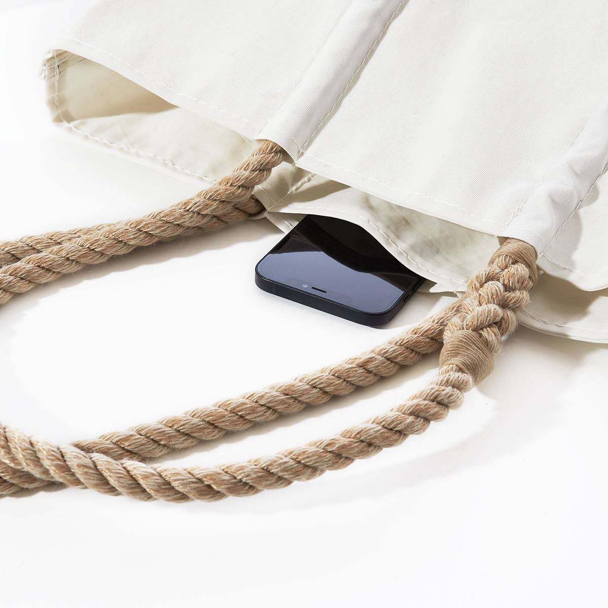 White Anchor on Sea Glass Large Tote