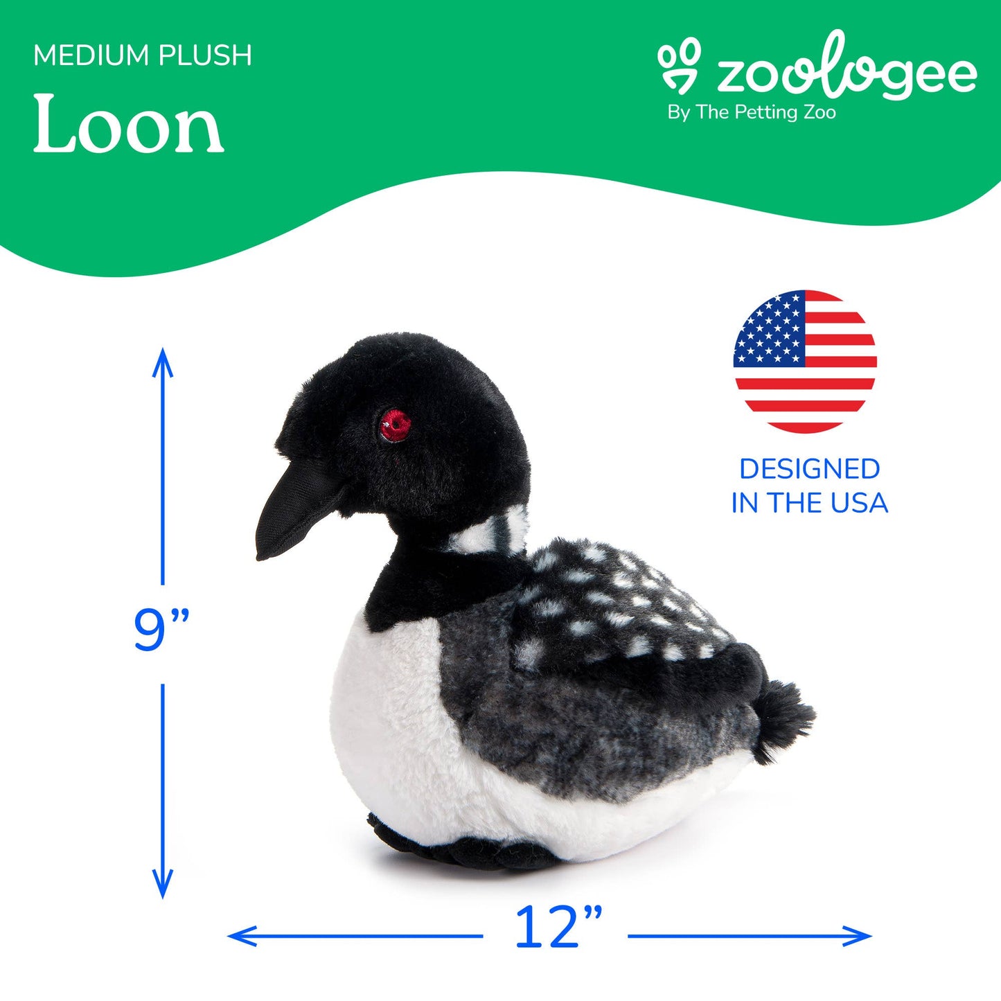 Earth Keeperz Loon medium 12" Recycled Plush