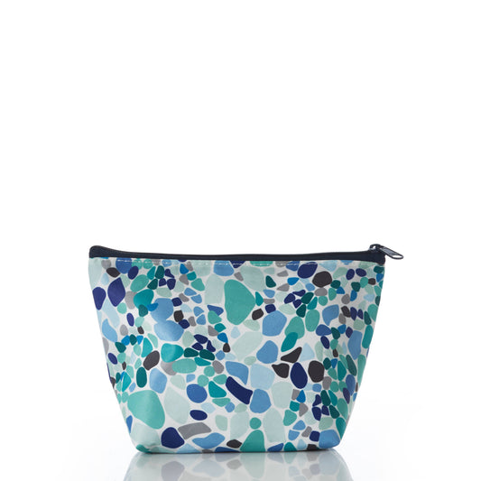 Sea Glass Print Large Cosmetic Bag