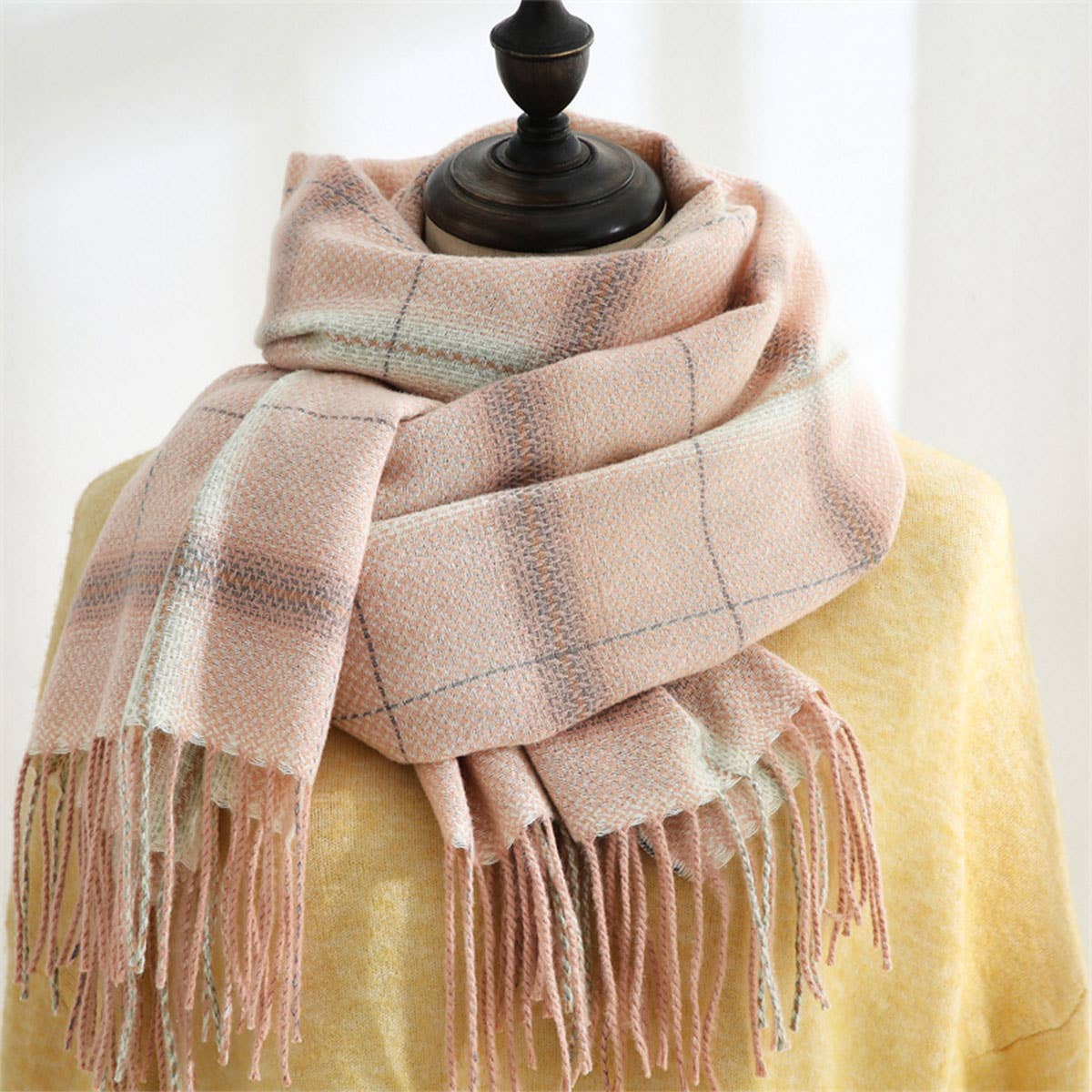 Plaid Winter Scarf-Soft Thickened Shawl