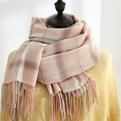 Plaid Winter Scarf-Soft Thickened Shawl