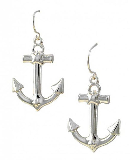 Silver Anchor Earrings