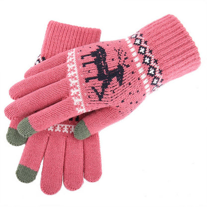 Reindeer  KNITTED WARM TOUCH SCREEN GLOVES