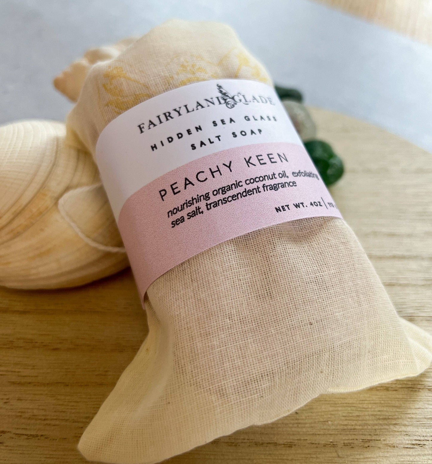Peachy Keen Hidden Sea Glass Sea Salt Soap