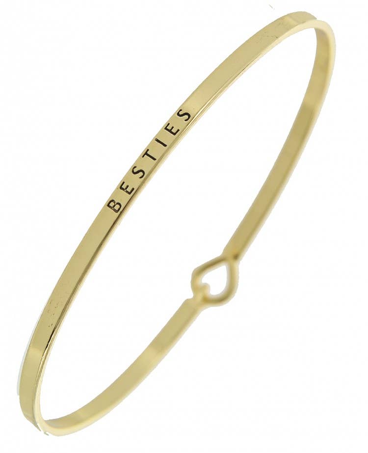 BESTIES Best Friend 3mm Message Brass Bangle