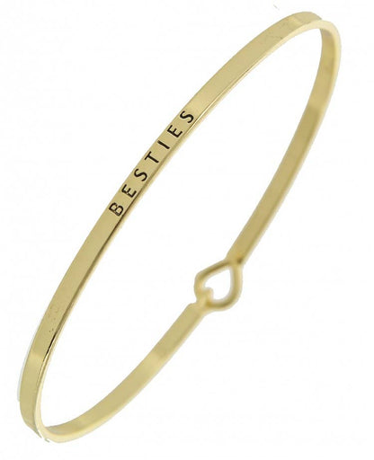 BESTIES Best Friend 3mm Message Brass Bangle