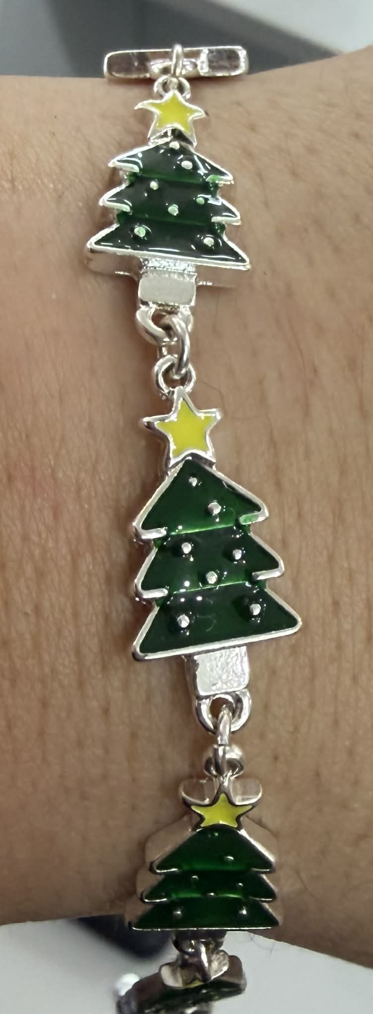 Silver Christmas Tree Bracelet