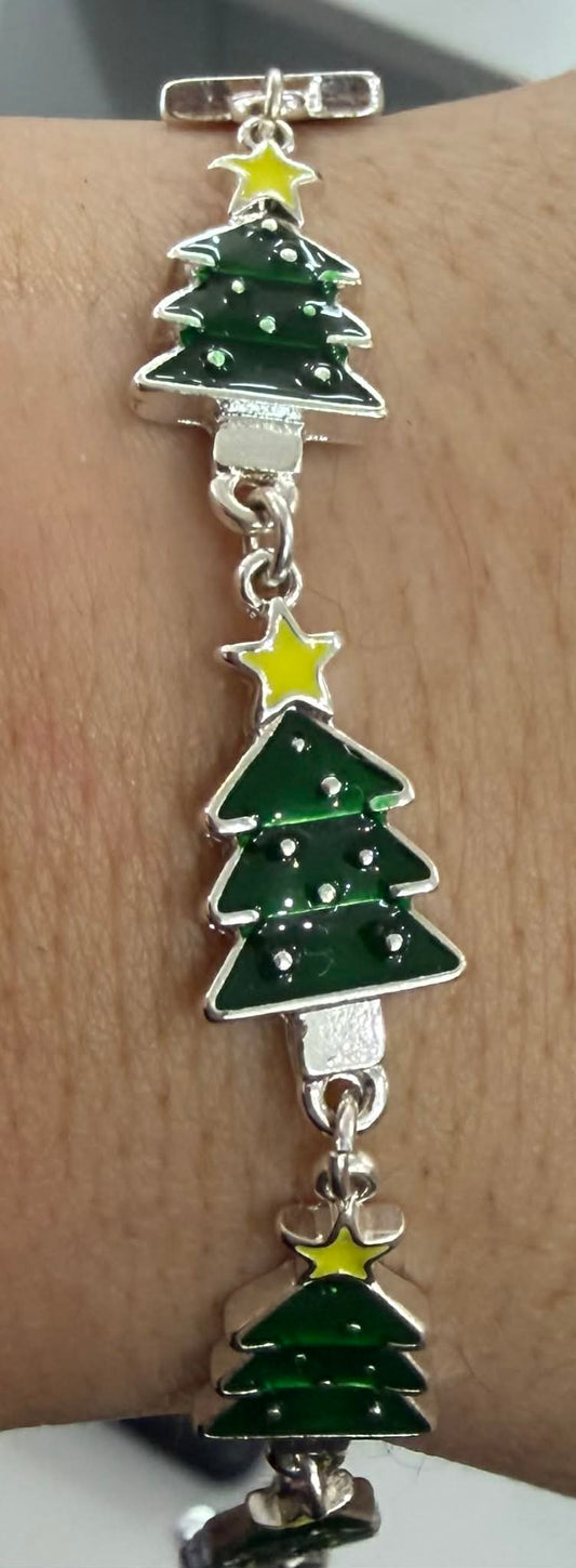 Silver Christmas Tree Bracelet