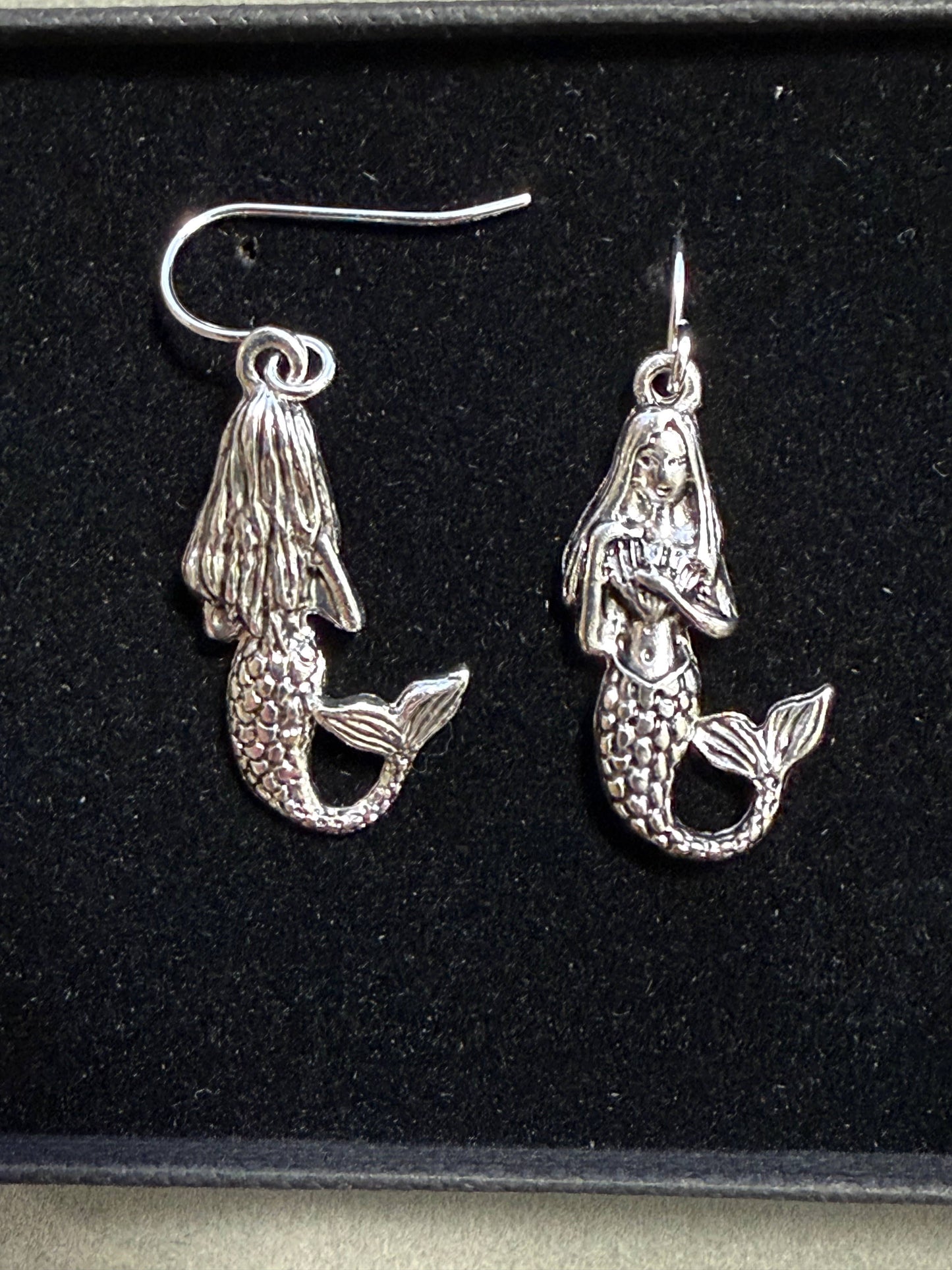 3D Mermaid Metal Dangle Earrings