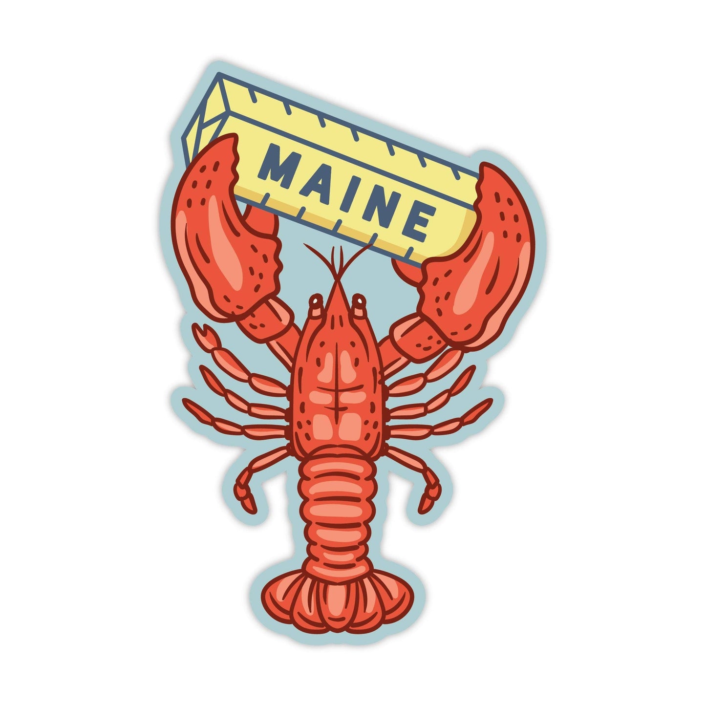 Maine Lobster & Butter Sticker — Vinyl, Waterproof Sticker