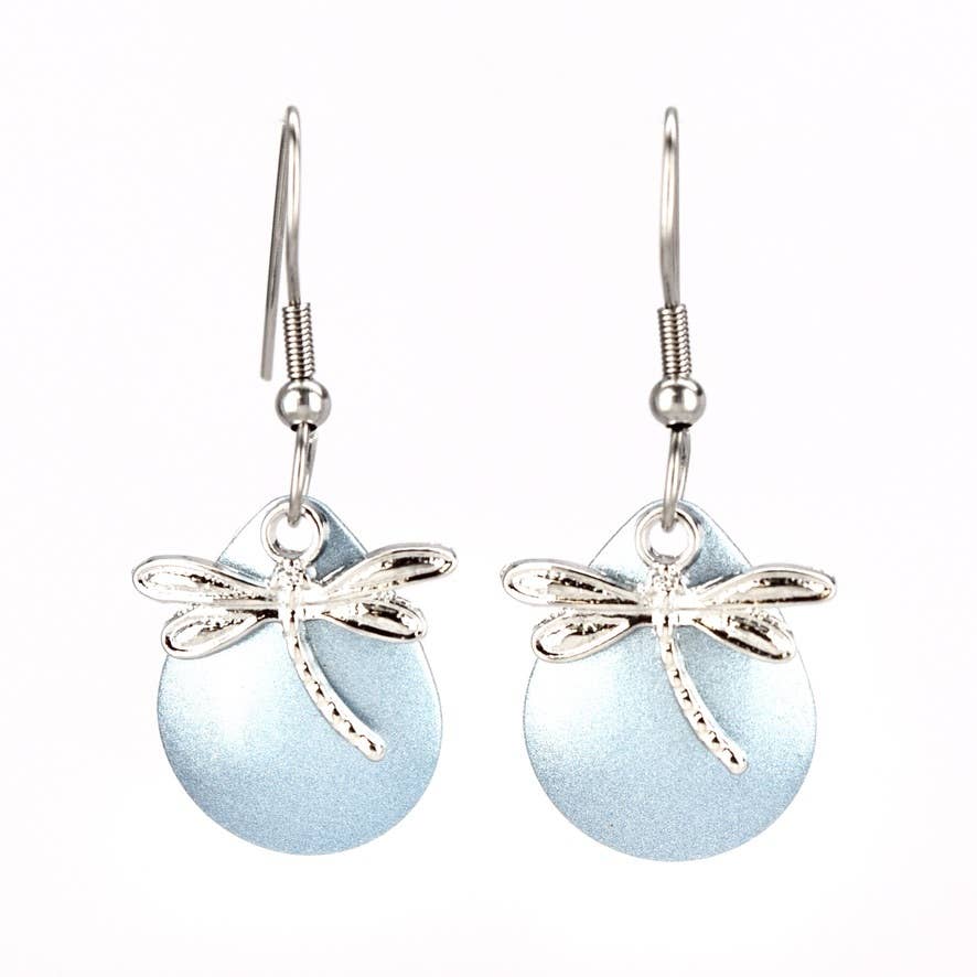 Light Blue Nautical Dragonfly Earrings