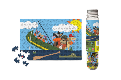 Dogs in Canoe