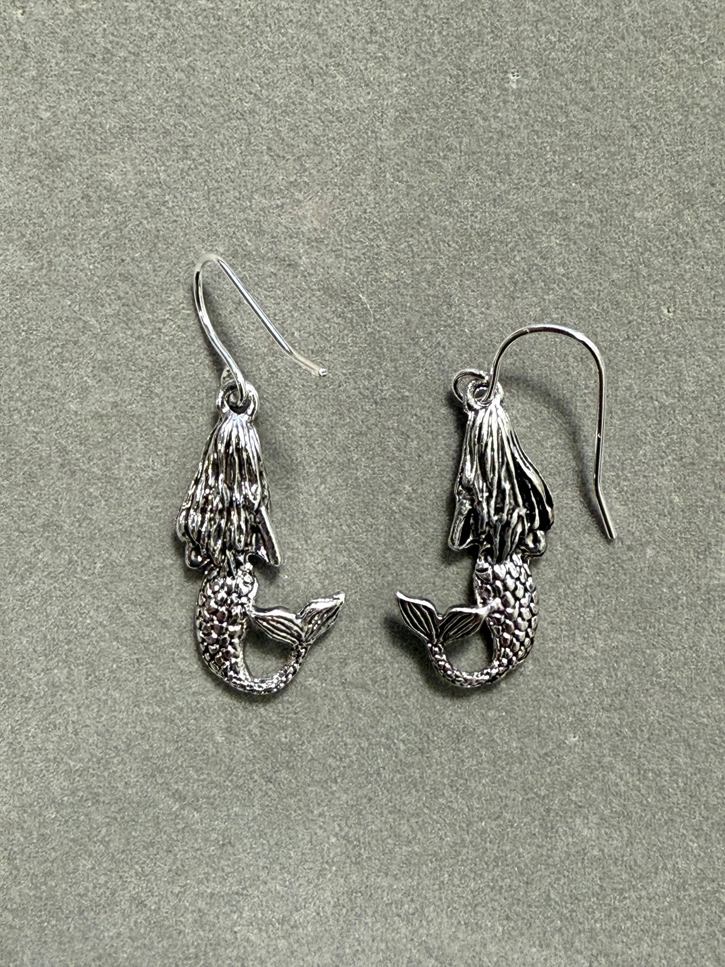 3D Mermaid Metal Dangle Earrings