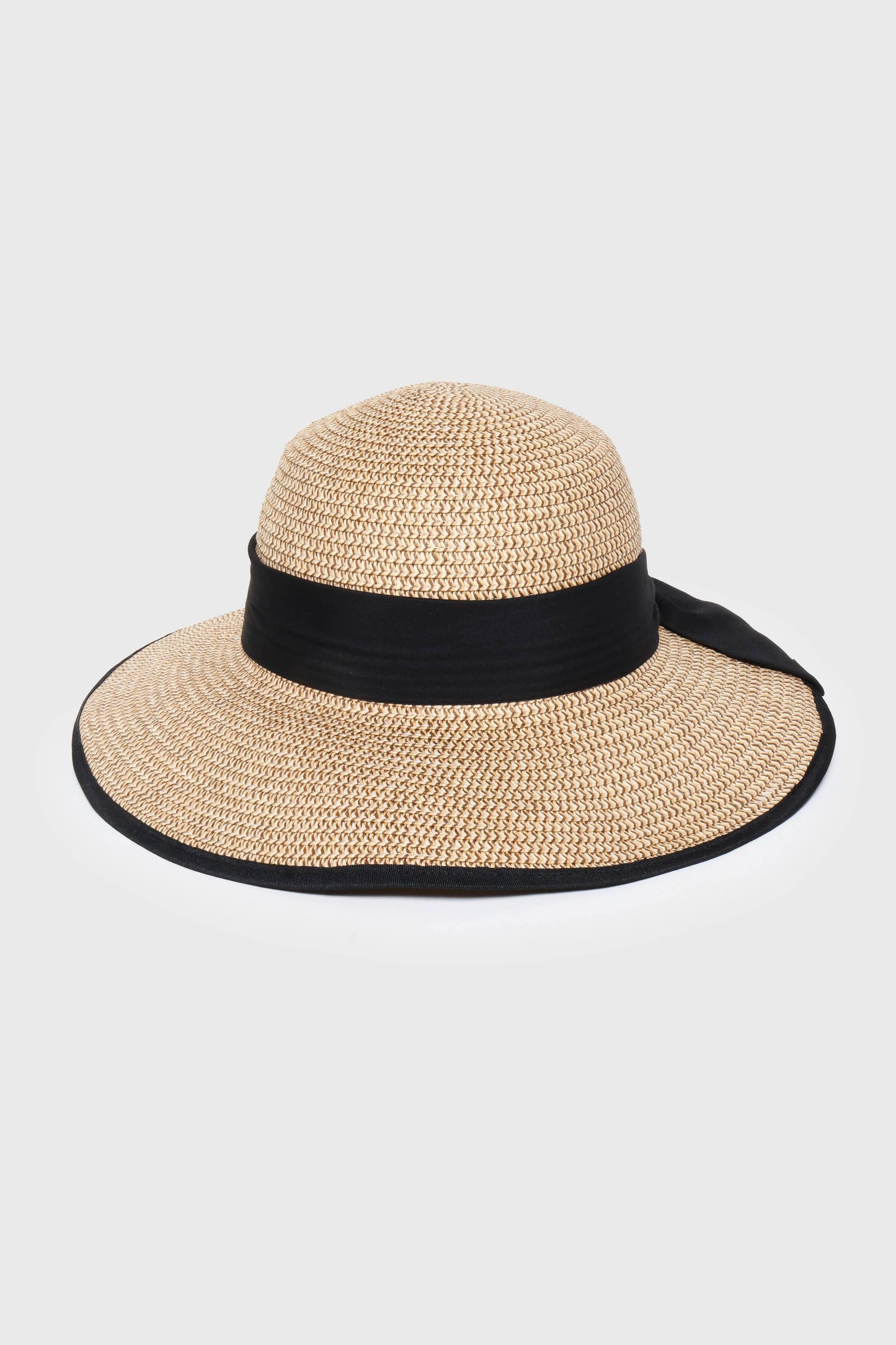 Marled Straw Sun Hat with Band Detail