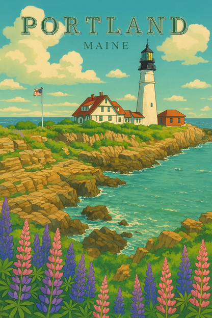 Portland Light Summer Postcard