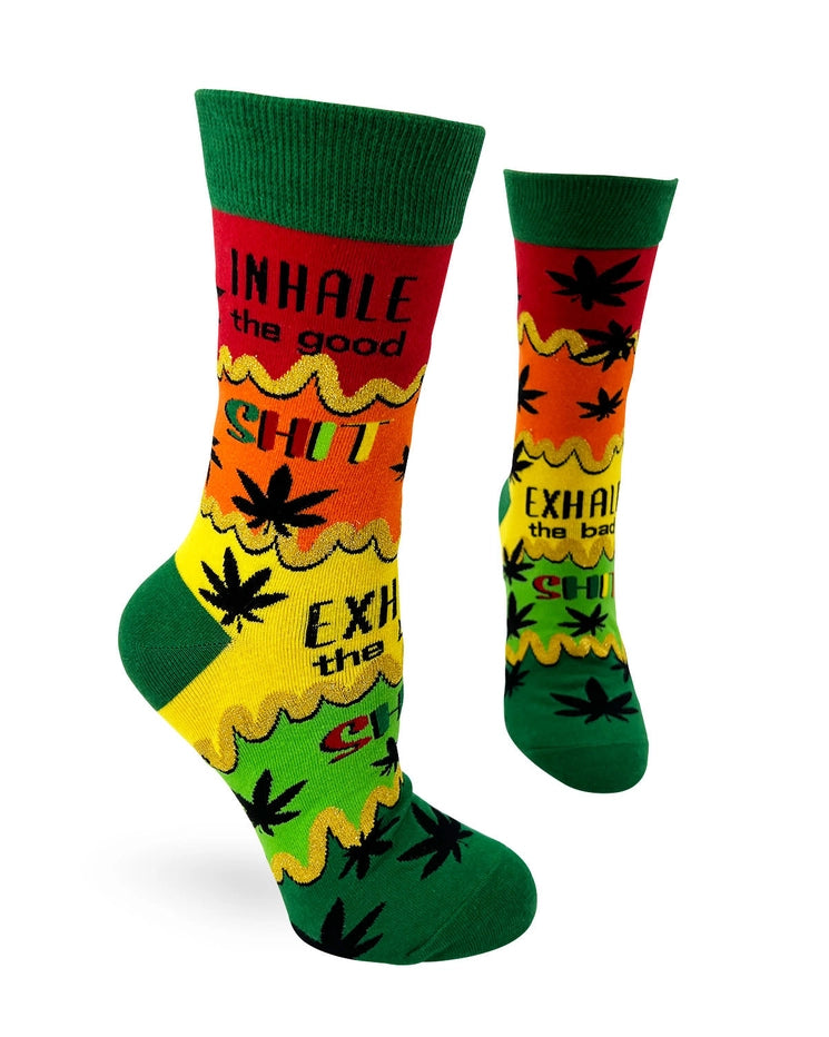 fabdaz Funny socks Inhale the good shit