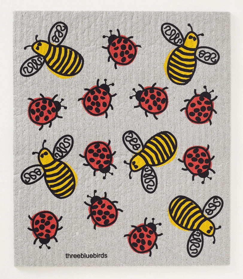 Bees & Lady Bugs Swedish Dish Cloth