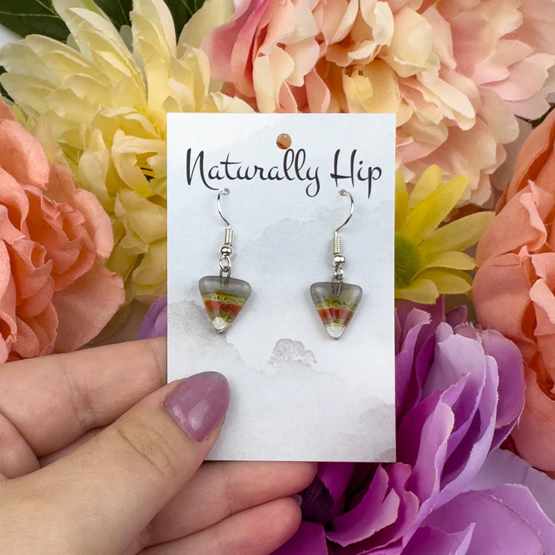 Fair Trade Fused Glass Earrings - Small Triangle - Multiple Colors