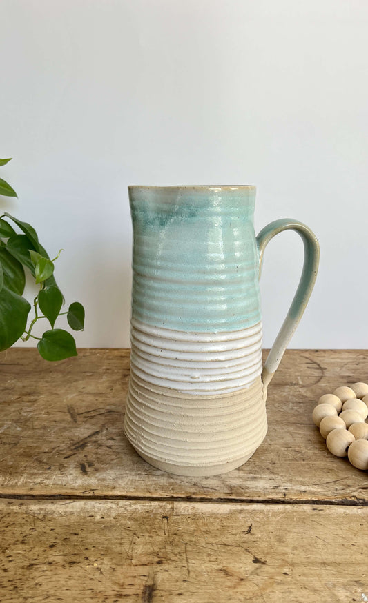 Coastal Clay Co. Tall Pitcher Summer Pitcher aqua