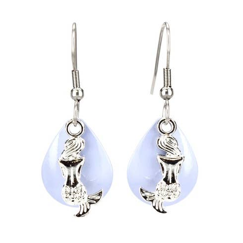 Small Lavender Mermaid Earrings