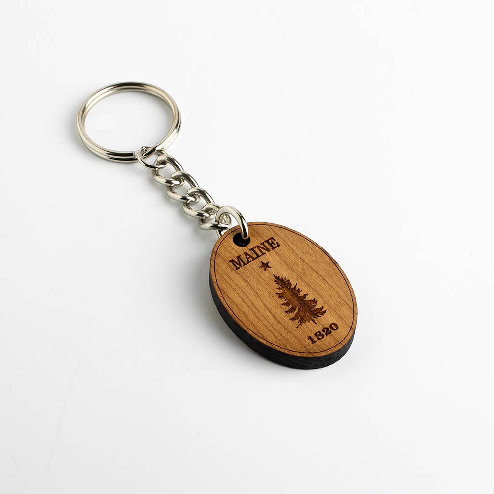 163 Design Company Maine Oval Key Chain