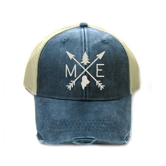 Gracie Designs Arrows - Maine Hat - Trucker Hat Baseball hat Navy