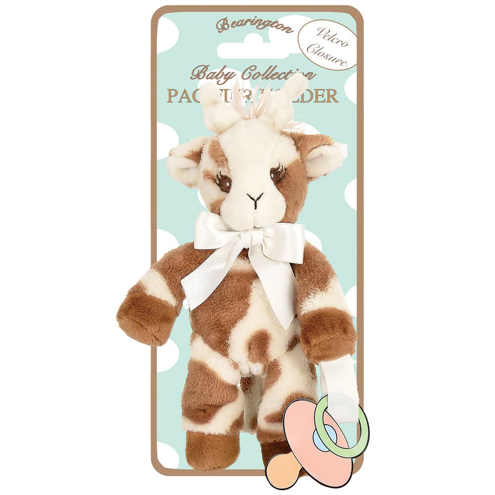 Bearington Collection Patchy Giraffe Paci Holder