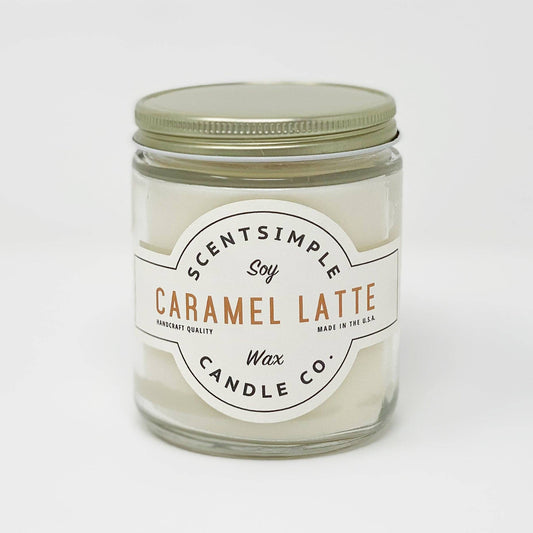 ScentSimple Candle Co. Caramel Latte Scented Soy Wax Candle