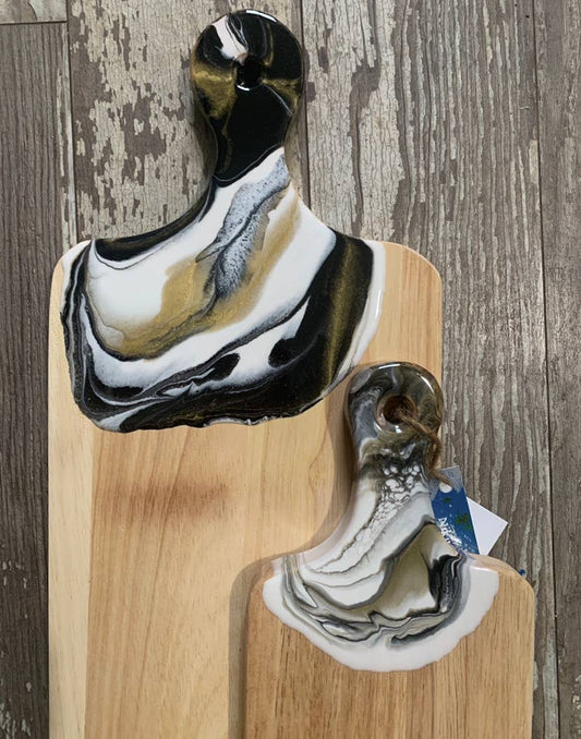 Nikita Fine Art LLC Josephine's  Lime and Lemon Board: Black/gold/white