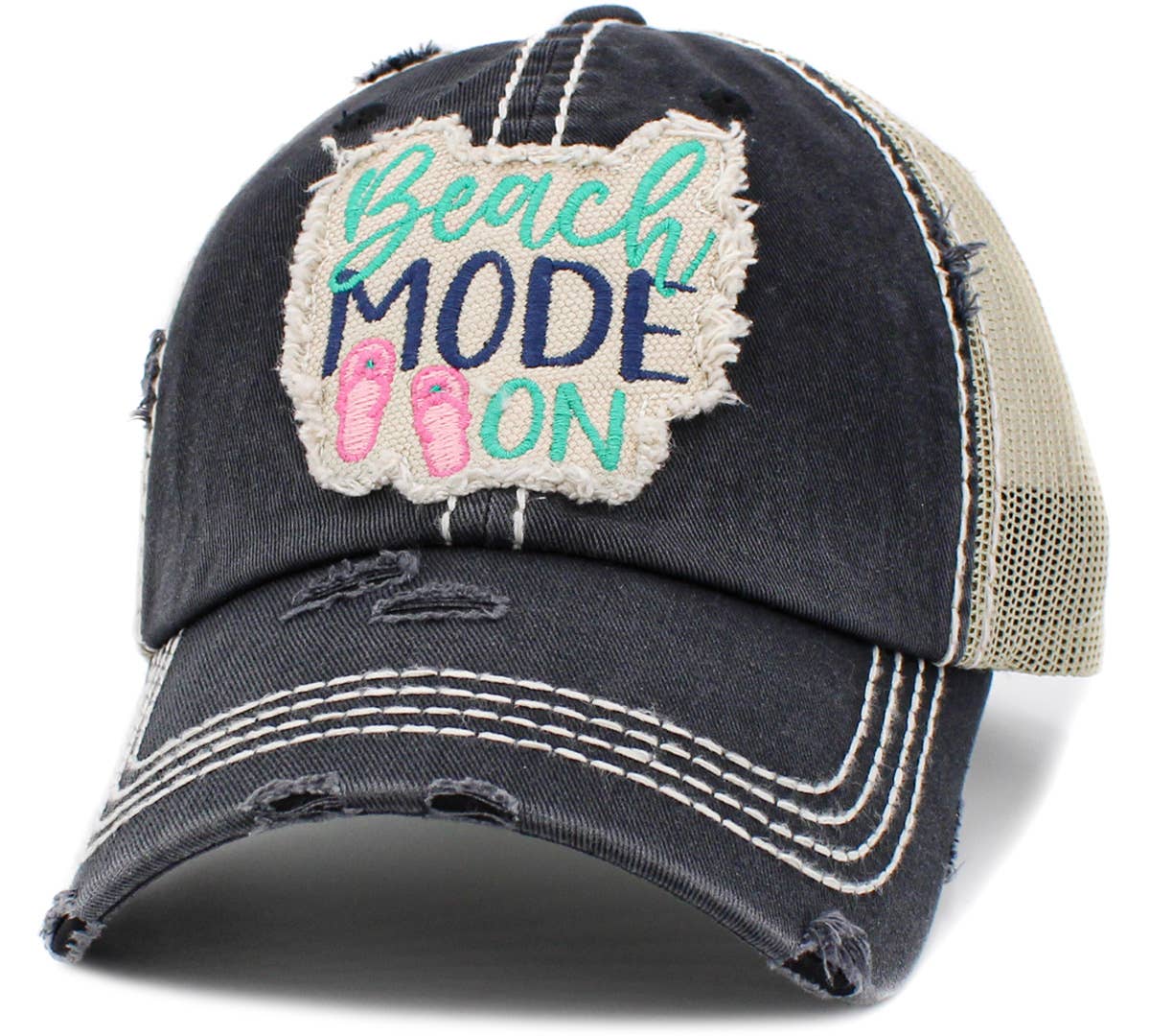 KBETHOS Beach Mode On Vintage Ballcap black