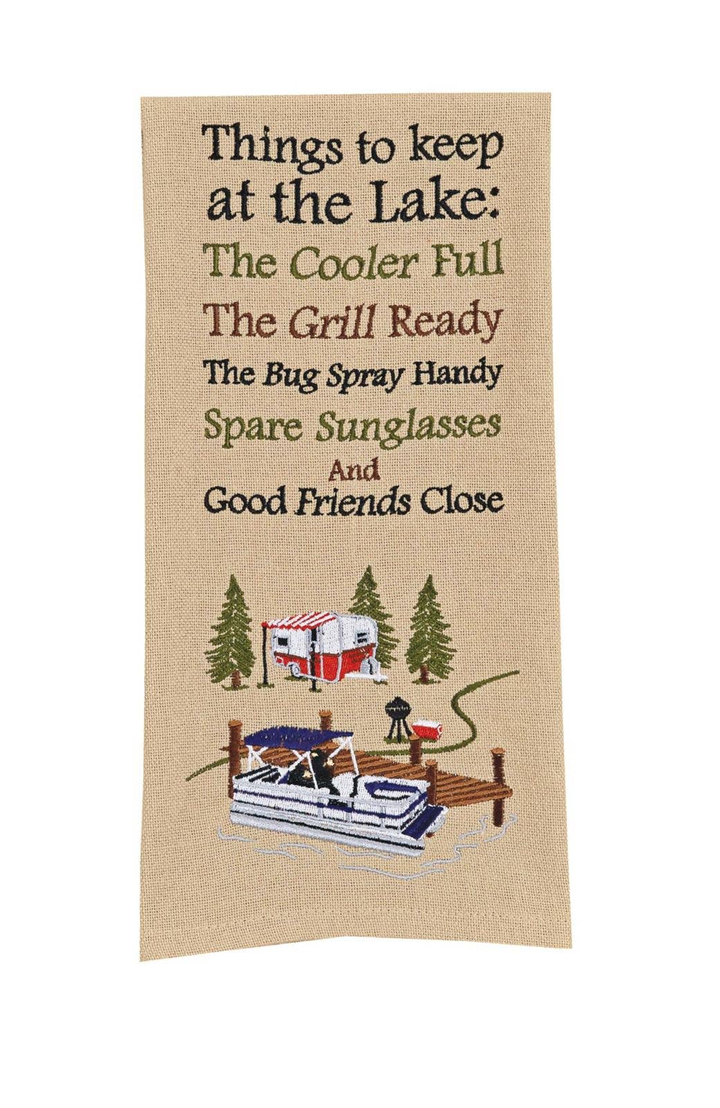 Things To Have At Lake Embroidered Dishtowel