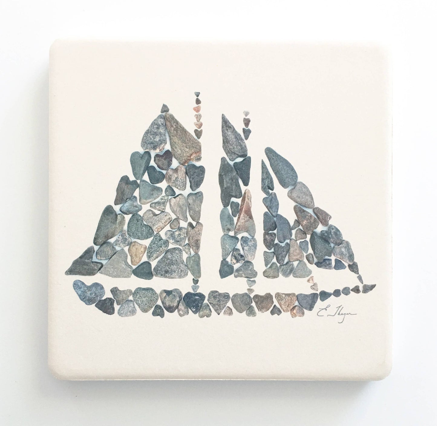 Love Rocks Me® Coastal coasters | Nautical coasters schooner